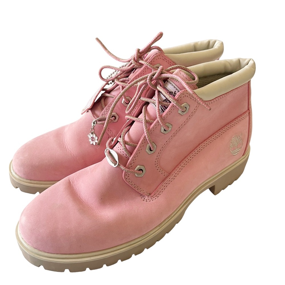 TIMBERLAND Nellie Pink Nubuck LeatherWaterproof Chukka Boots size 9